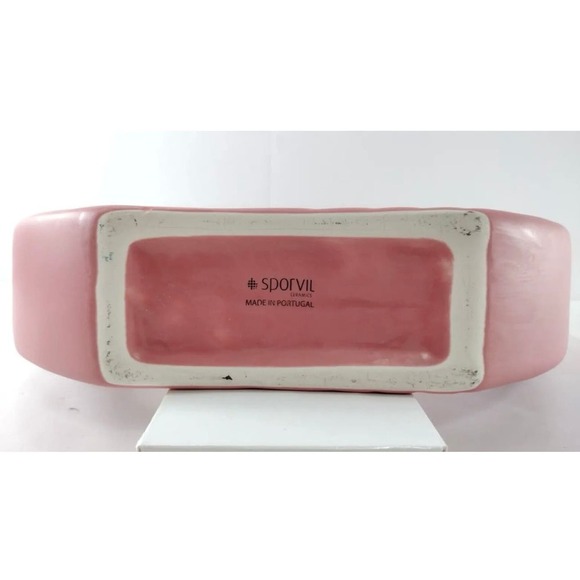 Sporvil 12" Round Donut Ceramic Ikebana Flower Vase In Salmon MADE IN PORTUGAL - Picture 9 of 9